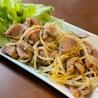 【居酒屋風おつまみ】砂肝ともやしのガーリック醤油